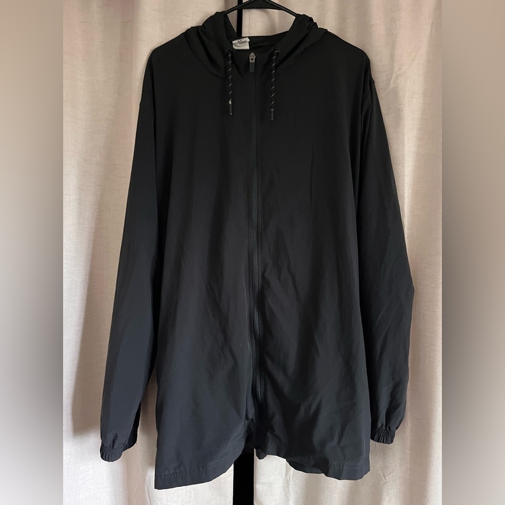 Men's Black Hooded Windbreaker Jacket